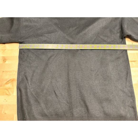 VTG Bay Point Threads Nautical Cardigan Sweater Women L Black Gold Navy Crest - Picture 7 of 8